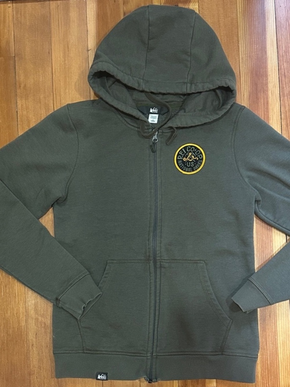 REI full zip hoody green small